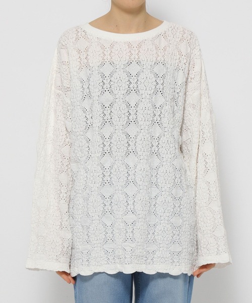 LEPSIM（レプシィム）の「ソウレースプルオーバー　174674（Tシャツ/カットソー・レディース・ライム/オフホワイト/ブラック/ベージュ・FREE）」の14枚目の写真