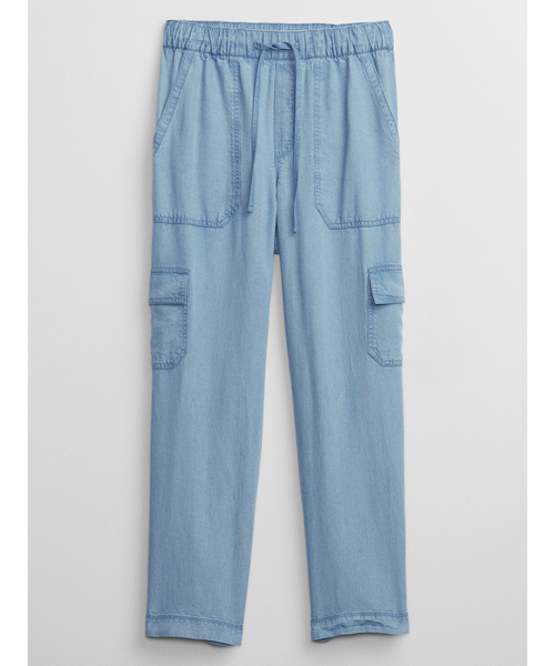 GAP（ギャップ）の「ウォッシュウェル テンセル(TM) イージーカーゴパンツ（カーゴパンツ・レディース・ブルー・XS/S/XXS/M/L）」の2枚目の写真