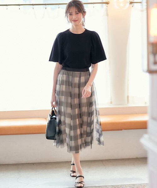 ANY SIS(エニィスィス)の「【美人百花7月号掲載】2WAYチェックチュールリバーシブル スカート(スカート・レディース・アイボリー系3/ライラック系3/黄土色系3・2/3/1)」の5枚目の写真