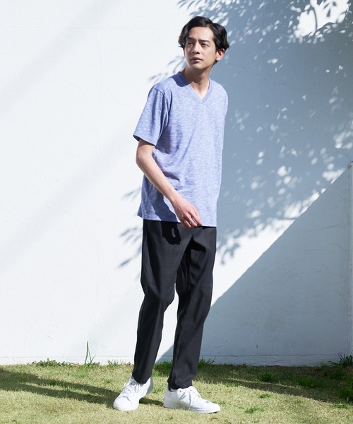 JEANS MATE(ジーンズメイト)の「汗染みの目立ちにくいTシャツ ZEROSTAIN ゼロステイン 撥水性 UVカット スラブVネックTシャツ(Tシャツ/カットソー・メンズ・カーキ/グレー/ブルー/アイボリー/ブラック/ワイン・MEDIUM/X-LARGE/SMALL/LARGE)」の13枚目の写真