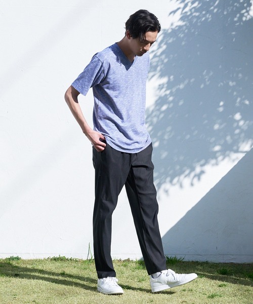 JEANS MATE(ジーンズメイト)の「汗染みの目立ちにくいTシャツ ZEROSTAIN ゼロステイン 撥水性 UVカット スラブVネックTシャツ(Tシャツ/カットソー・メンズ・カーキ/グレー/ブルー/アイボリー/ブラック/ワイン・MEDIUM/X-LARGE/SMALL/LARGE)」の14枚目の写真