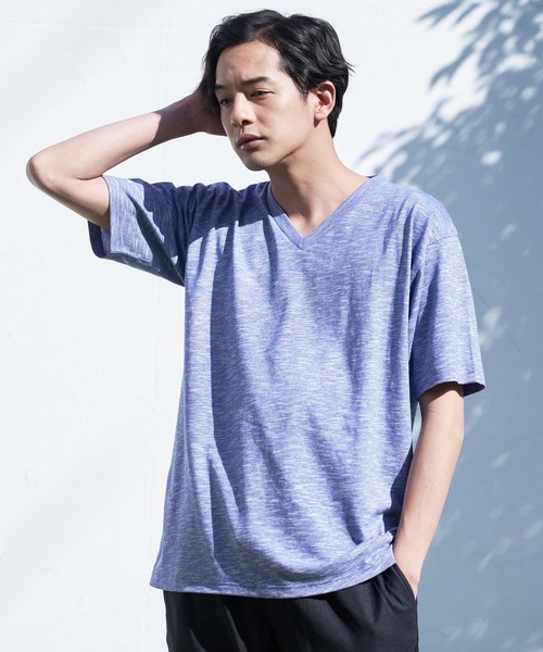 JEANS MATE(ジーンズメイト)の「汗染みの目立ちにくいTシャツ ZEROSTAIN ゼロステイン 撥水性 UVカット スラブVネックTシャツ(Tシャツ/カットソー・メンズ・カーキ/グレー/ブルー/アイボリー/ブラック/ワイン・MEDIUM/X-LARGE/SMALL/LARGE)」の15枚目の写真