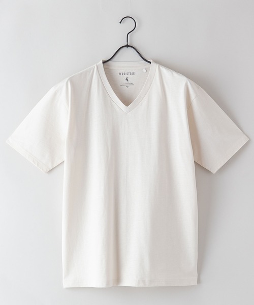 JEANS MATE(ジーンズメイト)の「汗染みの目立ちにくいTシャツ ZEROSTAIN ゼロステイン 撥水性 UVカット スラブVネックTシャツ(Tシャツ/カットソー・メンズ・カーキ/グレー/ブルー/アイボリー/ブラック/ワイン・MEDIUM/X-LARGE/SMALL/LARGE)」の22枚目の写真