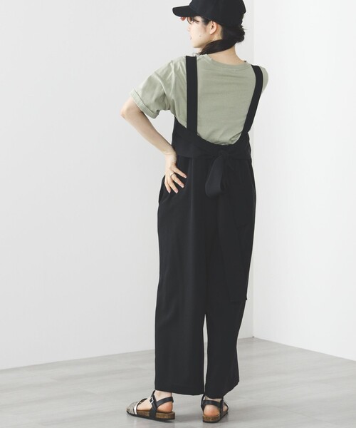 BEAMS黒いフロントリボンオールインワンつなぎタグ付き BEAMS黒いフロントリボンオールインワンつなぎタグ付き