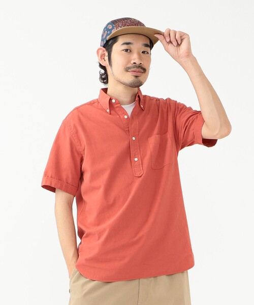 BEAMS PLUS（ビームスプラス）の「BEAMS PLUS / 強撚 オックスフォード 近江晒し プルオーバー ショートスリーブ ボタンダウン シャツ（シャツ/ブラウス・メンズ・グリーン/ブルー/レッド・M/S/XL/L）」の8枚目の写真