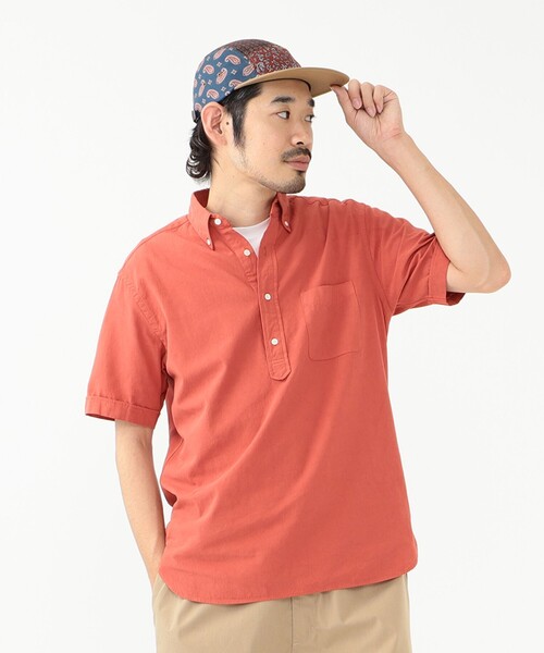BEAMS PLUS（ビームスプラス）の「BEAMS PLUS / 強撚 オックスフォード 近江晒し プルオーバー ショートスリーブ ボタンダウン シャツ（シャツ/ブラウス・メンズ・グリーン/ブルー/レッド・M/S/XL/L）」の9枚目の写真