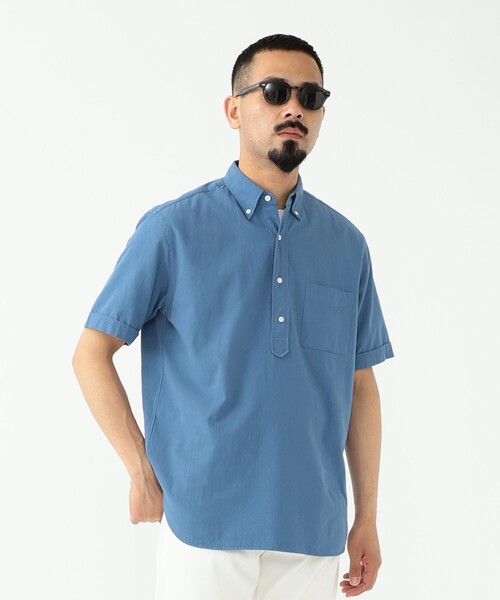 BEAMS PLUS（ビームスプラス）の「BEAMS PLUS / 強撚 オックスフォード 近江晒し プルオーバー ショートスリーブ ボタンダウン シャツ（シャツ/ブラウス・メンズ・グリーン/ブルー/レッド・M/S/XL/L）」の10枚目の写真