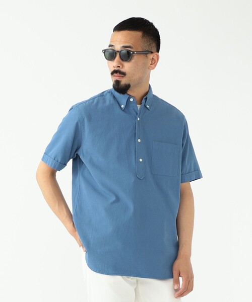 BEAMS PLUS（ビームスプラス）の「BEAMS PLUS / 強撚 オックスフォード 近江晒し プルオーバー ショートスリーブ ボタンダウン シャツ（シャツ/ブラウス・メンズ・グリーン/ブルー/レッド・M/S/XL/L）」の11枚目の写真