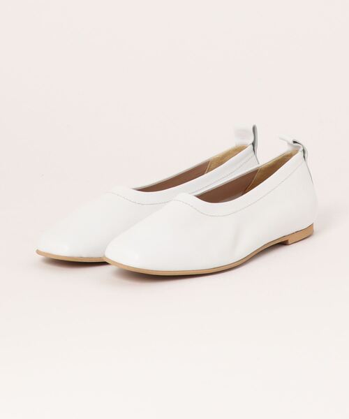 CORSO ROMA，9（コルソローマ）の「CORSO ROMA 9 / SIRIA 500S / スクエアトゥフラットシューズ（スリッポン・レディース・グリーン/ホワイト・35/36/37/38/39）」の2枚目の写真