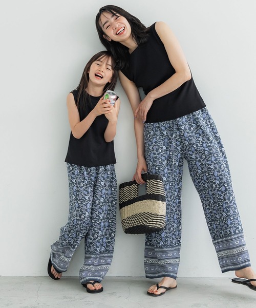 coca(coca)(コカ)の「キッズ 親子お揃いヴィンテージポリブルーエスニック柄パンツ(その他パンツ・キッズ・ブルー・100/110/120/130/140)」の6枚目の写真