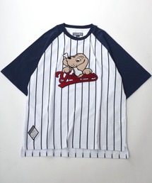 GALFY（ガルフィー）の「GALFY（ガルフィー）サガラワッペン・襟ロゴサークルロゴ・ベースボールTシャツ（Tシャツ/カットソー）」