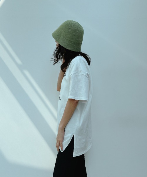 y/m by misato(イムバイミサト)の「Je ne vous aime. ビッグTシャツ(Tシャツ/カットソー・レディース・グレー/オフホワイト・FREE)」の14枚目の写真