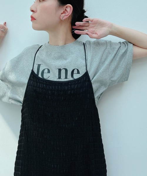 y/m by misato(イムバイミサト)の「Je ne vous aime. ビッグTシャツ(Tシャツ/カットソー・レディース・グレー/オフホワイト・FREE)」の18枚目の写真