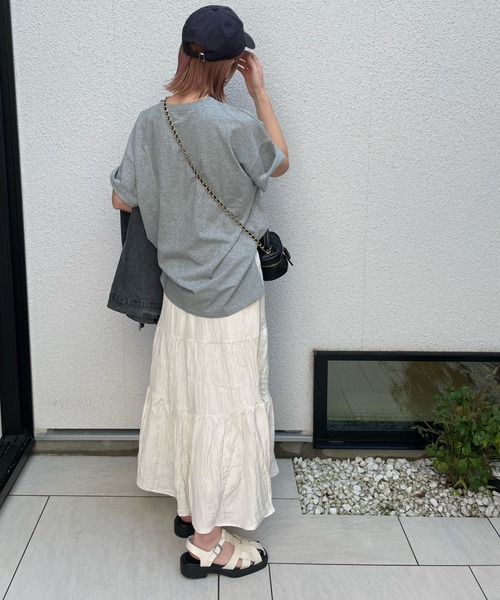 y/m by misato(イムバイミサト)の「Je ne vous aime. ビッグTシャツ(Tシャツ/カットソー・レディース・グレー/オフホワイト・FREE)」の20枚目の写真