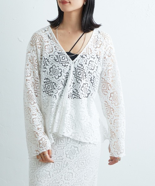 SHENERY（シーナリー）の「レースブラウス（シャツ/ブラウス・レディース・ホワイト/ブラック・FREE）」の3枚目の写真