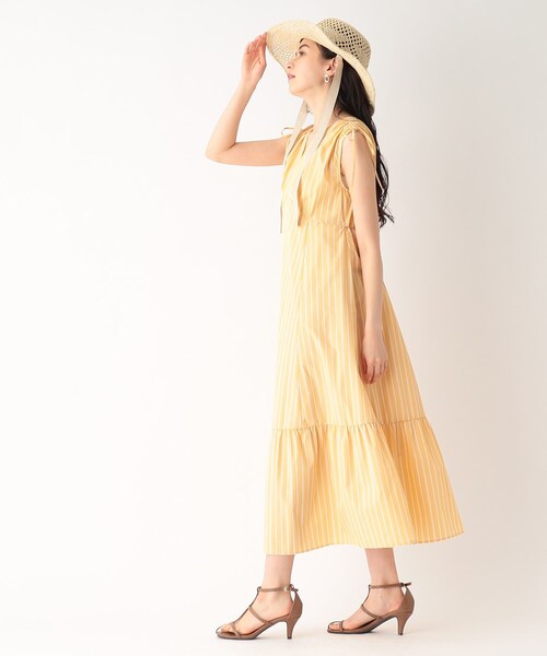 OPAQUE.CLIP(オペークドットクリップ)の「◆ストライプロングワンピース【洗える/イージーケア】(ワンピース・レディース・ライトオレンジ系1/ブルー系2・36/38/40)」の13枚目の写真