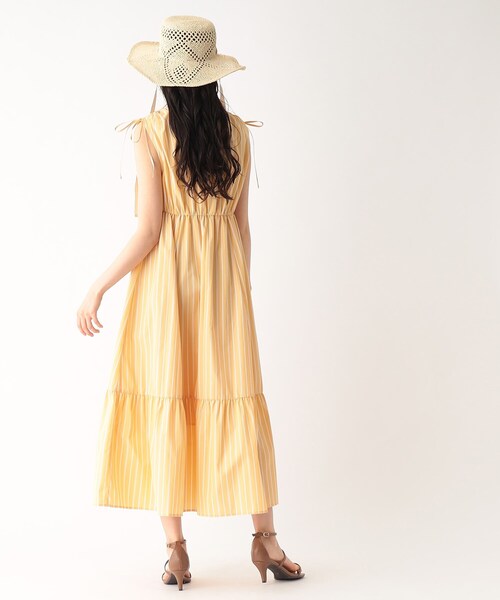 OPAQUE.CLIP(オペークドットクリップ)の「◆ストライプロングワンピース【洗える/イージーケア】(ワンピース・レディース・ライトオレンジ系1/ブルー系2・36/38/40)」の14枚目の写真