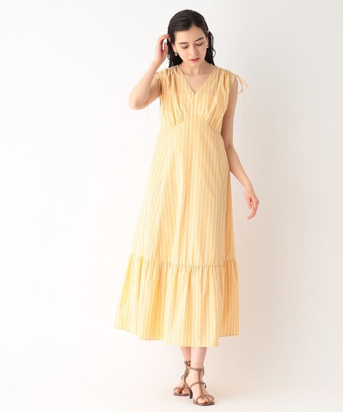 OPAQUE.CLIP(オペークドットクリップ)の「◆ストライプロングワンピース【洗える/イージーケア】(ワンピース・レディース・ライトオレンジ系1/ブルー系2・36/38/40)」の15枚目の写真