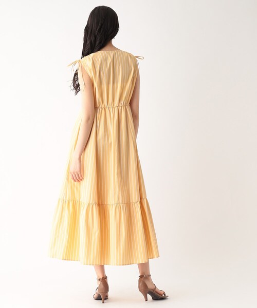 OPAQUE.CLIP(オペークドットクリップ)の「◆ストライプロングワンピース【洗える/イージーケア】(ワンピース・レディース・ライトオレンジ系1/ブルー系2・36/38/40)」の16枚目の写真