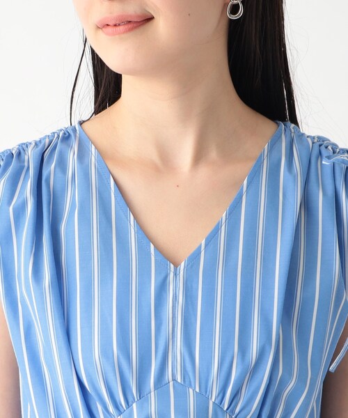 OPAQUE.CLIP(オペークドットクリップ)の「◆ストライプロングワンピース【洗える/イージーケア】(ワンピース・レディース・ライトオレンジ系1/ブルー系2・36/38/40)」の19枚目の写真