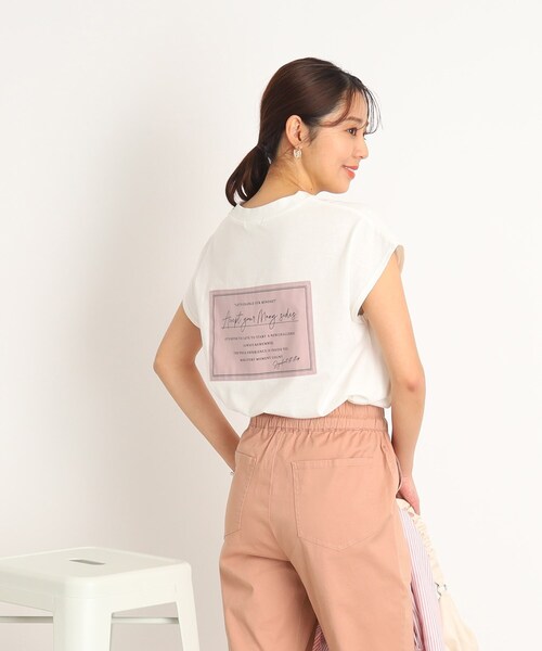DRESKIP(ドレスキップ)の「◆【遊び心あるバックデザイン】フレンチスリ-ブTシャツ(Tシャツ/カットソー・レディース・オフホワイト/ライトグリーン/グレー系その他/ベビーピンク・03/02)」の21枚目の写真