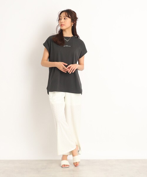 DRESKIP(ドレスキップ)の「◆【遊び心あるバックデザイン】フレンチスリ-ブTシャツ(Tシャツ/カットソー・レディース・オフホワイト/ライトグリーン/グレー系その他/ベビーピンク・03/02)」の22枚目の写真