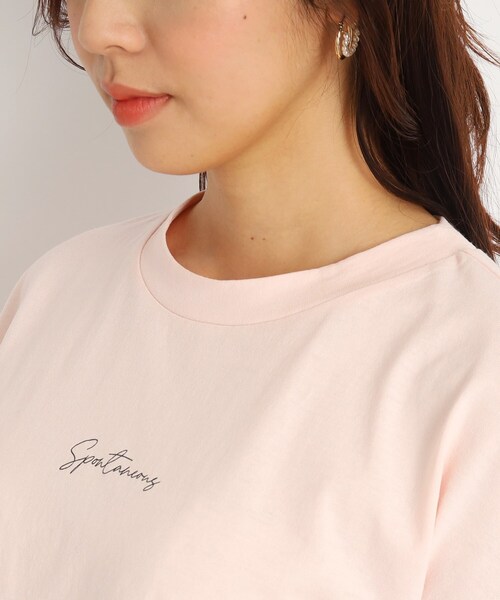 DRESKIP(ドレスキップ)の「◆【遊び心あるバックデザイン】フレンチスリ-ブTシャツ(Tシャツ/カットソー・レディース・オフホワイト/ライトグリーン/グレー系その他/ベビーピンク・03/02)」の11枚目の写真