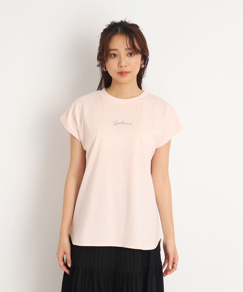 DRESKIP(ドレスキップ)の「◆【遊び心あるバックデザイン】フレンチスリ-ブTシャツ(Tシャツ/カットソー・レディース・オフホワイト/ライトグリーン/グレー系その他/ベビーピンク・03/02)」の14枚目の写真