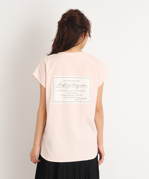 DRESKIP(ドレスキップ)の「◆【遊び心あるバックデザイン】フレンチスリ-ブTシャツ(Tシャツ/カットソー・レディース・オフホワイト/ライトグリーン/グレー系その他/ベビーピンク・03/02)」の16枚目の写真