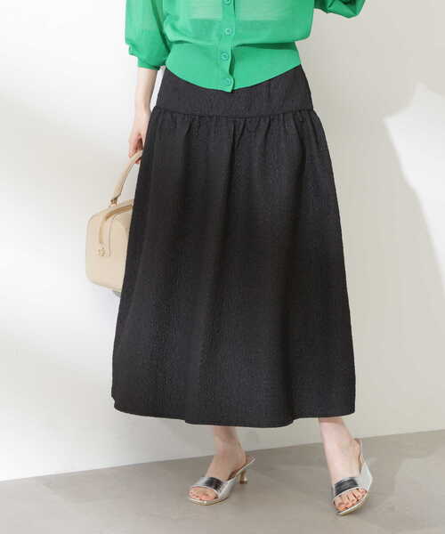 N.（N. Natural Beauty Basic）（エヌエヌナチュラルビューティーベーシック）の「◆ふくれジャガードティアードスカート（スカート・レディース・ブラック/オフホワイト・MEDIUM）」の21枚目の写真