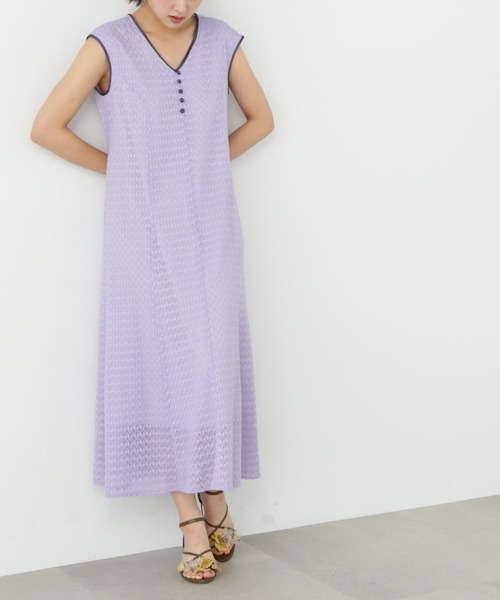 JILL by JILL STUART(ジルバイジルスチュアート)の「◇バルファスレースカラーワンピース(ワンピース・レディース・ホワイト/パープル・FREE)」の1枚目の写真