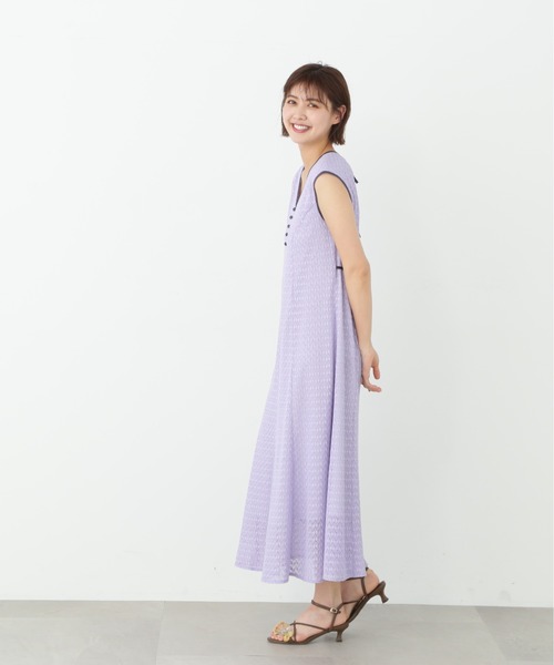 JILL by JILL STUART(ジルバイジルスチュアート)の「◇バルファスレースカラーワンピース(ワンピース・レディース・ホワイト/パープル・FREE)」の6枚目の写真
