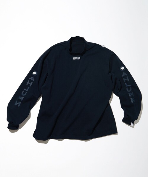 CAHLUMN/カウラム Heavy weight Jersey Mock Neck L/S Print Tee