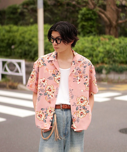 INTERPLAY（インタープレイ）の「【INTERPLAY x TAKERU】 ハワイアン & フローラル 半袖シャツ（シャツ/ブラウス・メンズ・ミント/ピンク/ホワイト・FREE）」の3枚目の写真