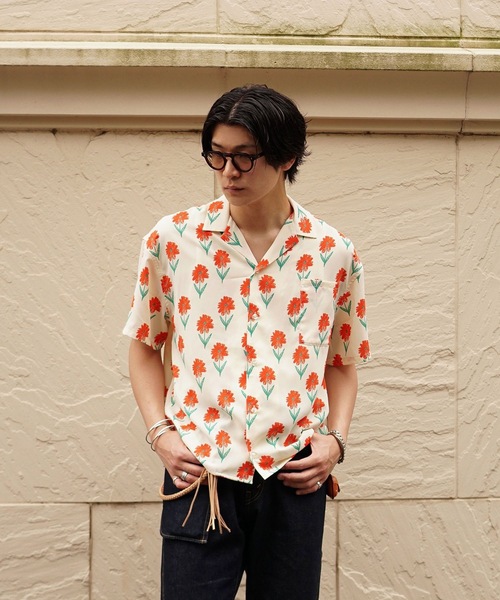 INTERPLAY（インタープレイ）の「【INTERPLAY x TAKERU】 ハワイアン & フローラル 半袖シャツ（シャツ/ブラウス・メンズ・ミント/ピンク/ホワイト・FREE）」の4枚目の写真