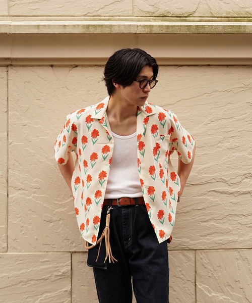 INTERPLAY（インタープレイ）の「【INTERPLAY x TAKERU】 ハワイアン & フローラル 半袖シャツ（シャツ/ブラウス・メンズ・ミント/ピンク/ホワイト・FREE）」の5枚目の写真