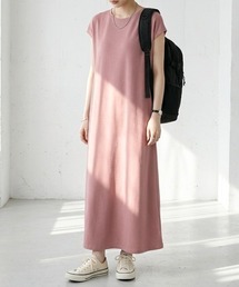 フレンチスリーブワンピース フレア ロングワンピース フレンチスリーブ ロング ワンピース シボ 夏ワンピース リゾート 夏服