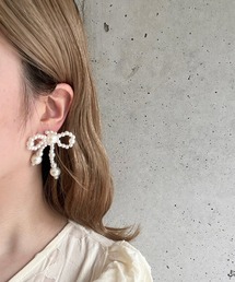 パールリボンピアス