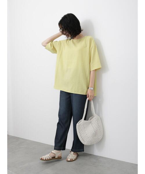 Samansa Mos2 blue（サマンサモスモスブルー）の「◎リネンタッチワイドブラウス（シャツ/ブラウス・レディース・チャコールグレー/イエロー/ベージュ・F）」の14枚目の写真