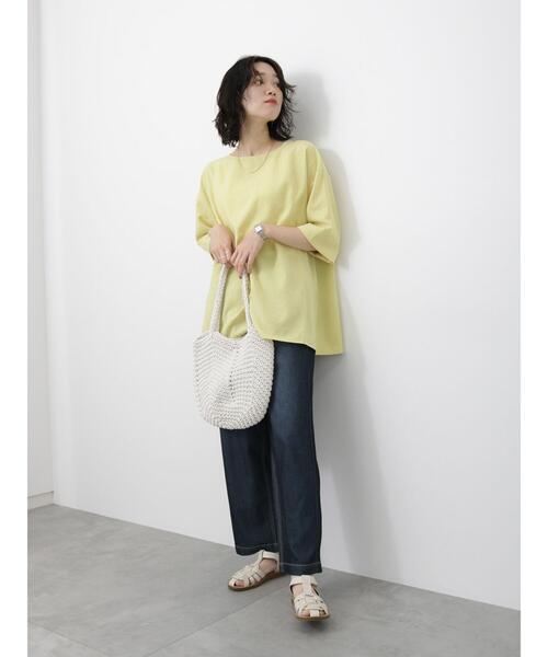 Samansa Mos2 blue（サマンサモスモスブルー）の「◎リネンタッチワイドブラウス（シャツ/ブラウス・レディース・チャコールグレー/イエロー/ベージュ・F）」の15枚目の写真