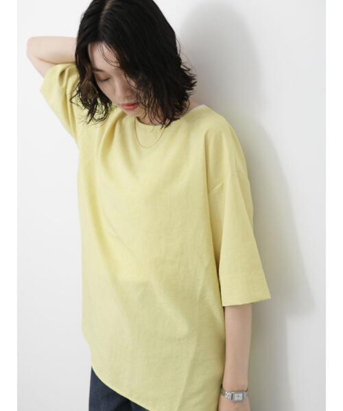 Samansa Mos2 blue（サマンサモスモスブルー）の「◎リネンタッチワイドブラウス（シャツ/ブラウス・レディース・チャコールグレー/イエロー/ベージュ・F）」の18枚目の写真