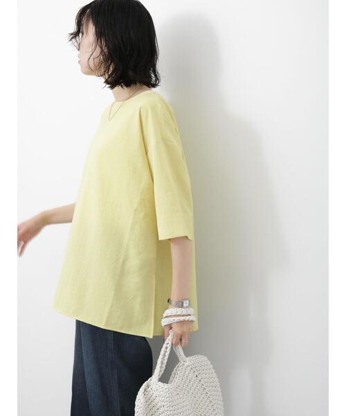 Samansa Mos2 blue（サマンサモスモスブルー）の「◎リネンタッチワイドブラウス（シャツ/ブラウス・レディース・チャコールグレー/イエロー/ベージュ・F）」の21枚目の写真