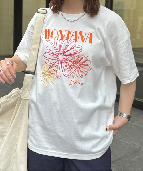 CPCM(シーピーシーエム)の「センハナ刺繍T(Tシャツ/カットソー・レディース・アイボリー/ブラック/オフホワイト・FREE)」の6枚目の写真