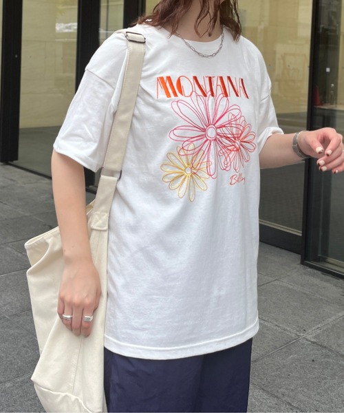 CPCM(シーピーシーエム)の「センハナ刺繍T(Tシャツ/カットソー・レディース・アイボリー/ブラック/オフホワイト・FREE)」の9枚目の写真