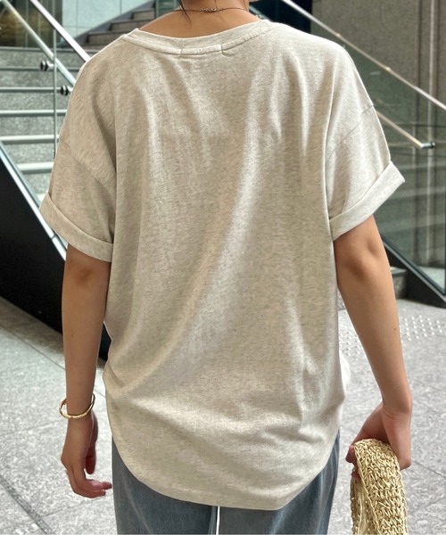 CPCM(シーピーシーエム)の「センハナ刺繍T(Tシャツ/カットソー・レディース・アイボリー/ブラック/オフホワイト・FREE)」の12枚目の写真