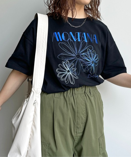 CPCM(シーピーシーエム)の「センハナ刺繍T(Tシャツ/カットソー・レディース・アイボリー/ブラック/オフホワイト・FREE)」の18枚目の写真