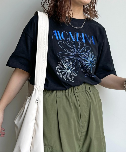 CPCM(シーピーシーエム)の「センハナ刺繍T(Tシャツ/カットソー・レディース・アイボリー/ブラック/オフホワイト・FREE)」の19枚目の写真