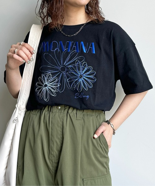 CPCM(シーピーシーエム)の「センハナ刺繍T(Tシャツ/カットソー・レディース・アイボリー/ブラック/オフホワイト・FREE)」の20枚目の写真