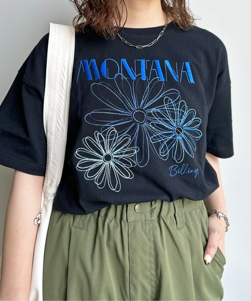 CPCM(シーピーシーエム)の「センハナ刺繍T(Tシャツ/カットソー・レディース・アイボリー/ブラック/オフホワイト・FREE)」の21枚目の写真