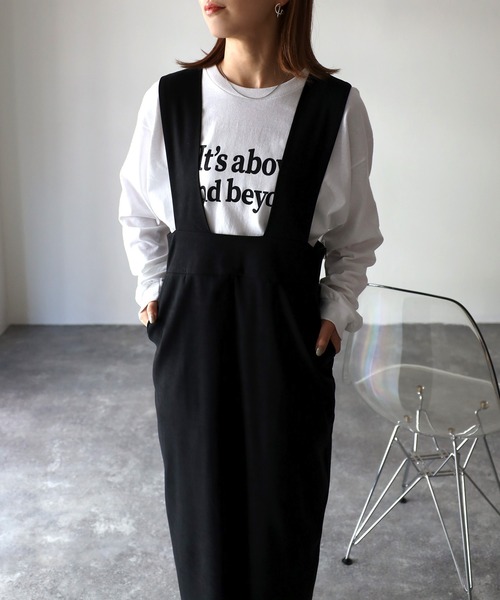 Riberry（リベリー）の「ピーチスキンタイトジャンパースカート（ジャンパースカート・レディース・ブラック・FREE）」の10枚目の写真